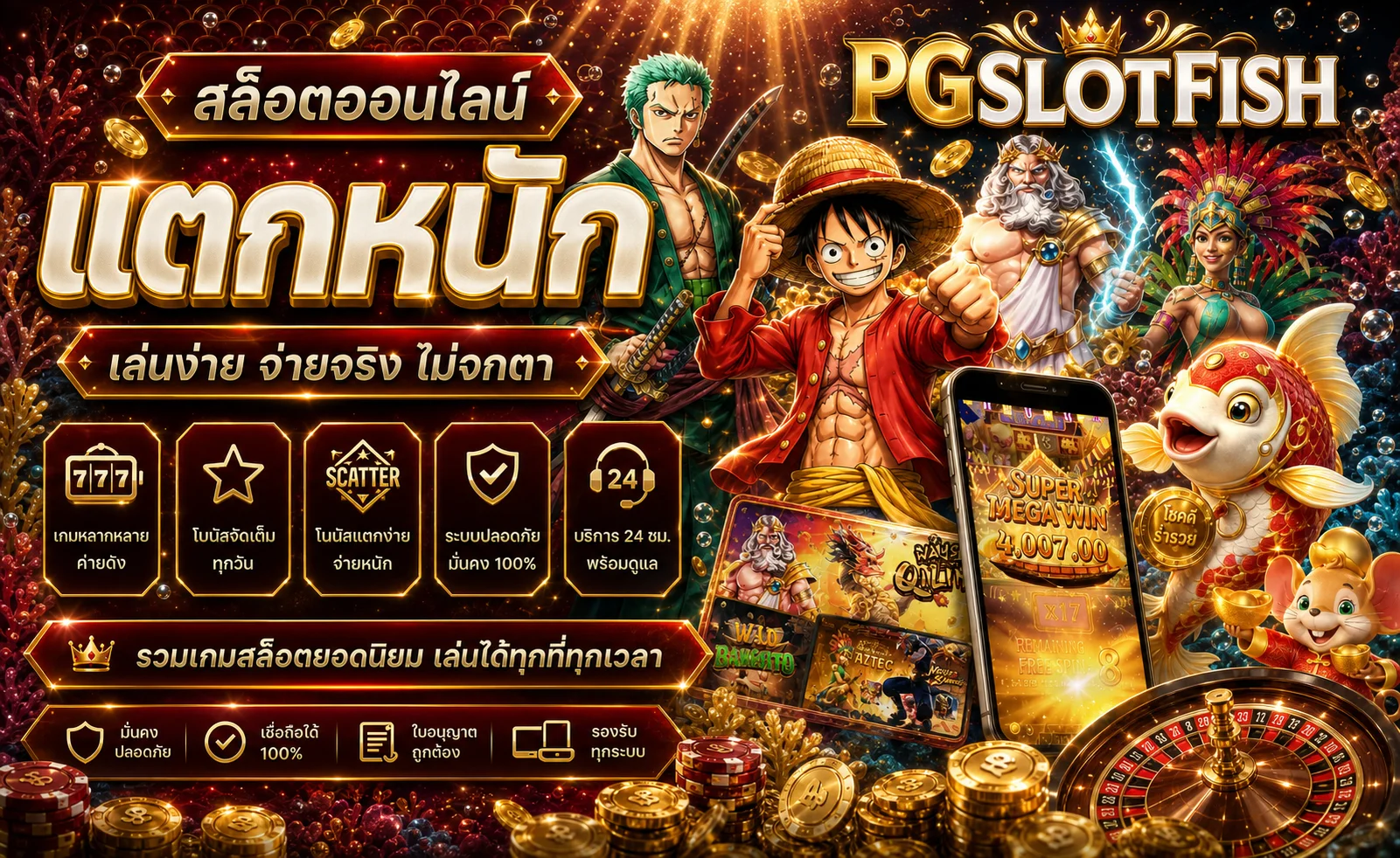 สล็อตออนไลน์ PGSLOTFISH รวมเกม PG
